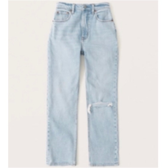 Abercrombie & Fitch Curve Love Ultra High Rise Ankle Straight Jeans - Picture 1 of 5